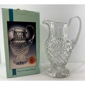 Shannon by Godinger‎ Covington Crystal Pitcher 34oz Mouth Blown w/ Box Thick 11"